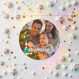 Personalisiertes Weihnachtsfeiertag Custom Family Runder Aufkleber