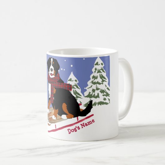 Personalisiertes Weihnachtsfest Bernese Mt Dog Rod Kaffeetasse (VorderseiteRechts)