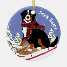 Personalisiertes Weihnachtsfest Bernese Mt Dog Rod Keramik Ornament