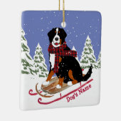 Personalisiertes Weihnachtsfest Bernese Mt Dog Rod Keramikornament (Rechts)