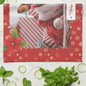 Personalisiertes Weihnachtsfest-Foto Geschirrtuch (Gefaltet)