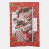 Personalisiertes Weihnachtsfest-Foto Geschirrtuch (Vertikal)