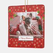 Personalisiertes Weihnachtsfest-Foto Keramikornament (Links)