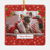 Personalisiertes Weihnachtsfest-Foto Keramikornament (Vorderseite)