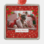 Personalisiertes Weihnachtsfest-Foto Ornament Aus Metall (Vorne)
