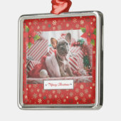 Personalisiertes Weihnachtsfest-Foto Ornament Aus Metall (Links)
