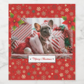 Personalisiertes Weihnachtsfest-Foto Weinetikett (Einzelnes Label)