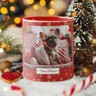 Personalisiertes Weihnachtsfest-Foto Zweifarbige Tasse