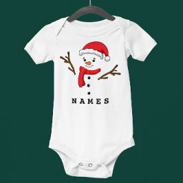 Personalisiertes Weihnachtsfest Funny Snowman Baby Strampler