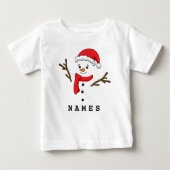 Personalisiertes Weihnachtsfest Funny Snowman Baby T-shirt (Vorderseite)
