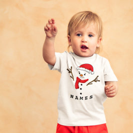 Personalisiertes Weihnachtsfest Funny Snowman Baby T-shirt