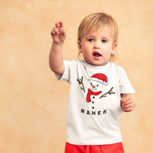 Personalisiertes Weihnachtsfest Funny Snowman Baby T-shirt
