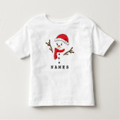 Personalisiertes Weihnachtsfest Funny Snowman Kleinkind T-shirt (Vorderseite)