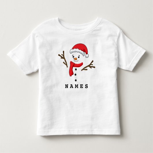Personalisiertes Weihnachtsfest Funny Snowman Kleinkind T-shirt (Vorderseite)