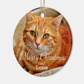 Personalisiertes Weihnachtsfest für Haustiere Foto Keramik Ornament (Links)