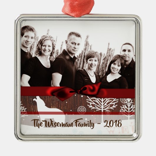 Personalisiertes Weihnachtsfest im FOTO Ornament Aus Metall (Vorne)