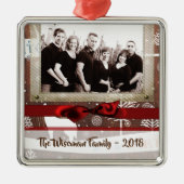 Personalisiertes Weihnachtsfest im FOTO Ornament Aus Metall (Vorne)
