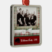 Personalisiertes Weihnachtsfest Kariert Bären FOTO Ornament Aus Metall (Rechts)