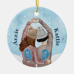 Personalisiertes Weihnachtsfest Soul Schwester Orn Keramik Ornament