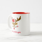 Personalisiertes Weihnachtsfest Zweifarbige Tasse (Vorderseite Links)