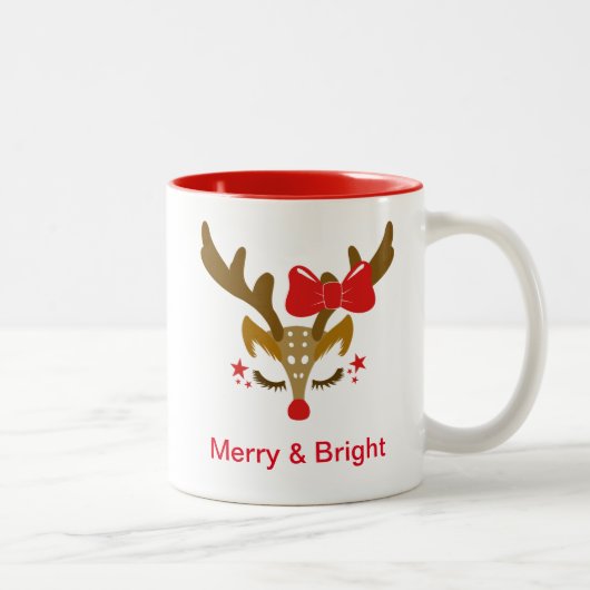 Personalisiertes Weihnachtsfest Zweifarbige Tasse (Rechts)