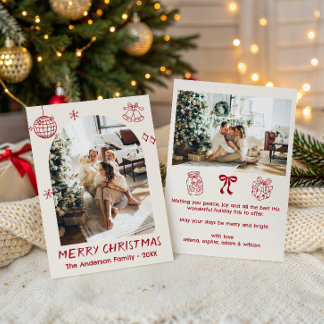 Personalisiertes Weihnachtsfoto der Familie Feiertagskarte