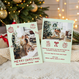 Personalisiertes Weihnachtsfoto der Familie Feiertagskarte