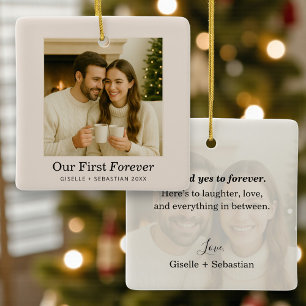 Personalisiertes Weihnachtsfoto für Paare als Erin Keramikornament