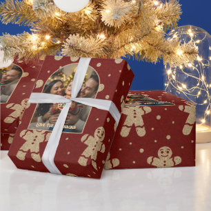 Personalisiertes Weihnachtsfoto Lebkuchen Geschenkpapier
