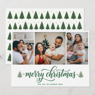 Personalisiertes Weihnachtsfoto mit Familientext Feiertagskarte