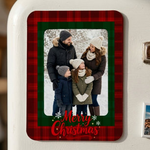 Personalisiertes Weihnachtsfoto mit rotem und grün Magnet