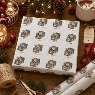Personalisiertes Weihnachtsfoto vom Haustier – Fei Geschenkpapier