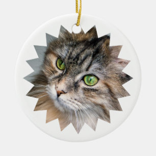 Personalisiertes Weihnachtsfoto vom Haustier Keramik Ornament