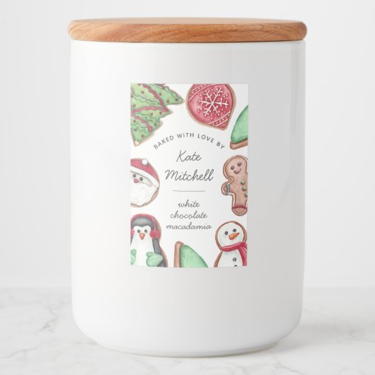 Personalisiertes Weihnachtsgebäck Backen Lebensmitteletikett (Vorderseite)