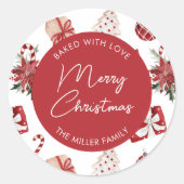 Personalisiertes Weihnachtsgebäck Backen Runder Aufkleber (Vorderseite)