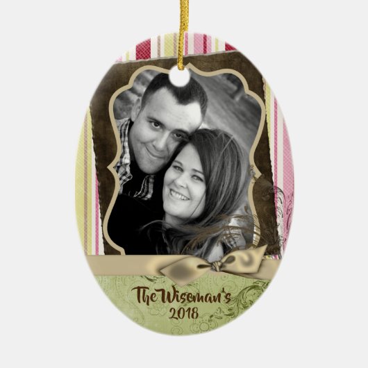 Personalisiertes Weihnachtsgebäck FOTO Keramik Ornament (Vorne)
