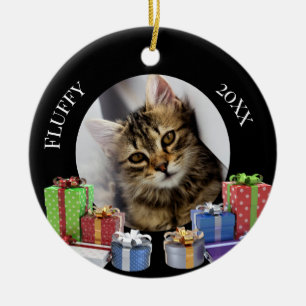 Personalisiertes Weihnachtsgebäck Foto mit Geschen Keramik Ornament