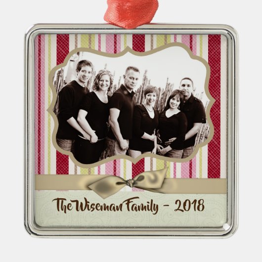 Personalisiertes Weihnachtsgebäck FOTO Ornament Aus Metall (Vorne)