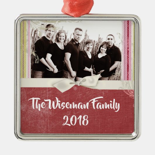 Personalisiertes Weihnachtsgebäck FOTO Ornament Aus Metall (Vorne)