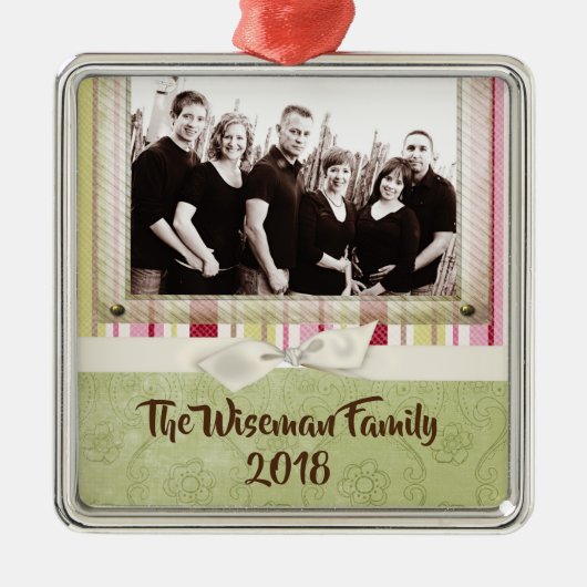 Personalisiertes Weihnachtsgebäck FOTO Ornament Aus Metall (Vorne)