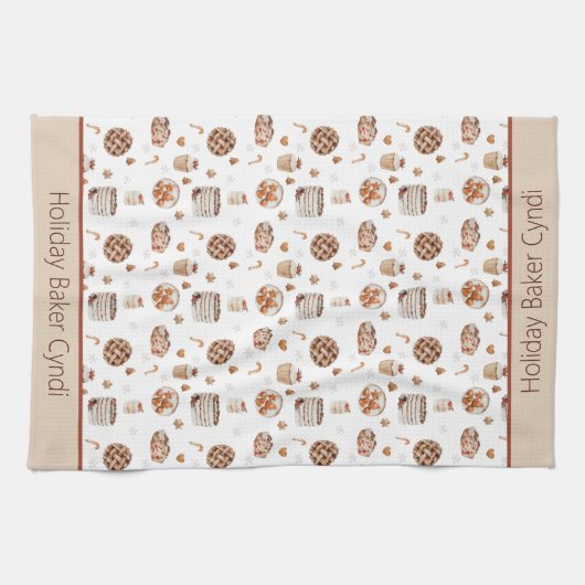 Personalisiertes Weihnachtsgebäck Geschirrtuch (Horizontal)