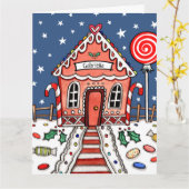 Personalisiertes Weihnachtsgebäck Karte (Gelbe Blume)