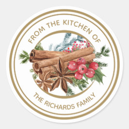 Personalisiertes Weihnachtsgebäck Runder Aufkleber