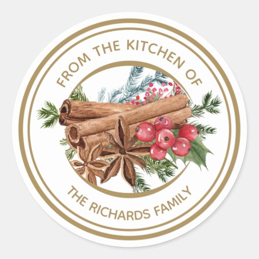 Personalisiertes Weihnachtsgebäck Runder Aufkleber (Vorderseite)