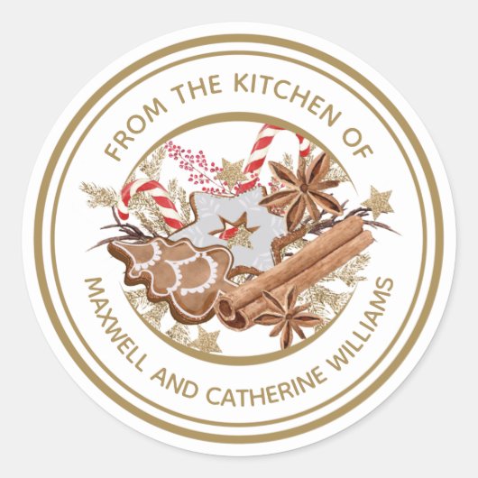 Personalisiertes Weihnachtsgebäck Runder Aufkleber (Vorderseite)