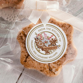 Personalisiertes Weihnachtsgebäck Runder Aufkleber