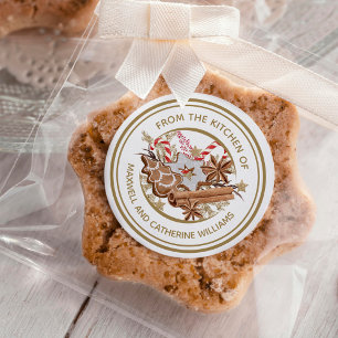 Personalisiertes Weihnachtsgebäck Runder Aufkleber