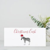 Personalisiertes Weihnachtsgeld Funny Zebra (Stehend Vorderseite)