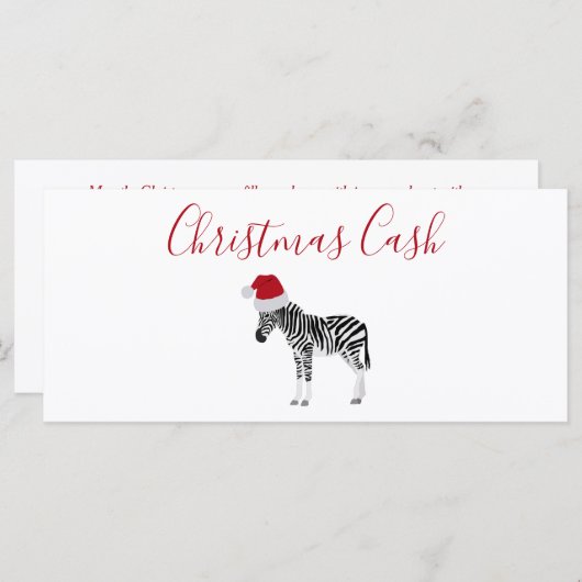 Personalisiertes Weihnachtsgeld Funny Zebra (Vorne/Hinten)