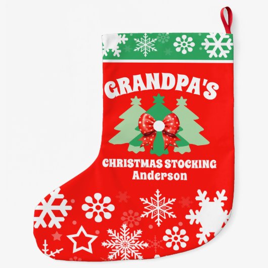 Personalisiertes Weihnachtsgeschenk des Opa Großer Weihnachtsstrumpf (Rückseite)